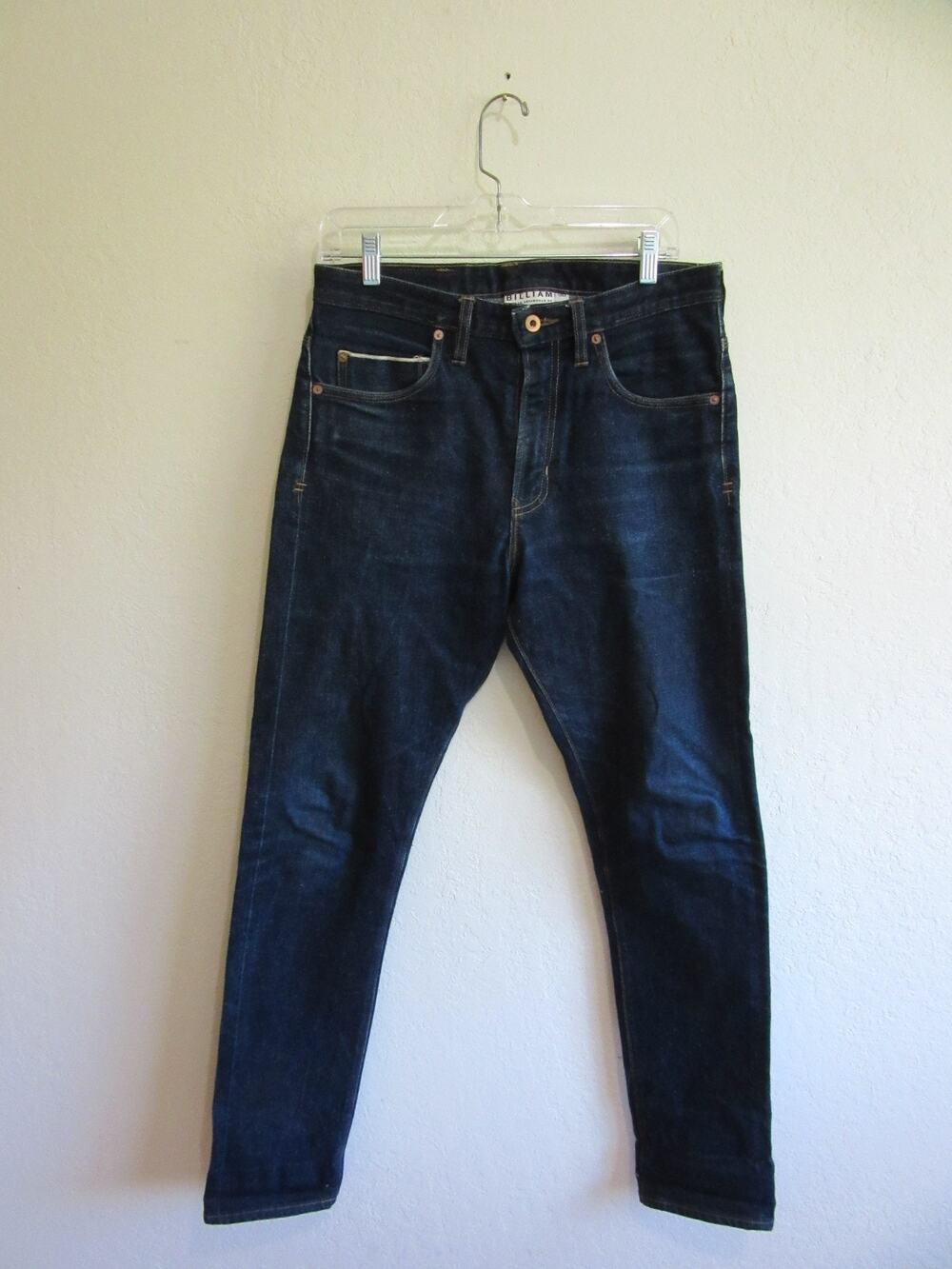 BILLIAM Men's Dark Blue Selvedge Denim 31x32 USA Jeans